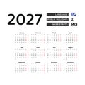 Calendar 2027 English language with Marshall Islands public holidays.