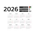 Calendar 2026 English language with Palestine public holidays.