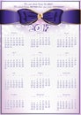 Calendar 2017 - English printable Organizer Royalty Free Stock Photo