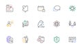 Calendar, Equity and Messenger line icons for website, printing. For design. Vector
