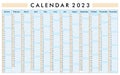 Calendar 2023, daily event planner, vector color illustration