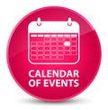 Calendar of events elegant pink round button Royalty Free Stock Photo