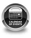 Calendar of events glossy black round button Royalty Free Stock Photo
