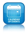 Calendar of events special cyan blue square button