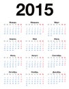 Calendar for 2015