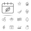 Calendar, fall, leaf icon. Thanksgiving day icons universal set for web and mobile Royalty Free Stock Photo