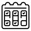 Calendar farm plan icon outline vector. Digital future