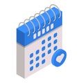 Calendar favorite date icon, isometric style