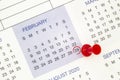 A calendar on February 29 on a leap year, leap day Royalty Free Stock Photo