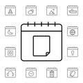 Calendar, file flat vector icon in calendar pack Royalty Free Stock Photo