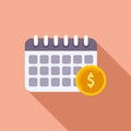 Calendar finance planning icon flat vector. Increase economy