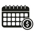 Calendar finance planning icon simple vector. Increase economy