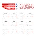 Calendar 2024 in Finnish language with public holidays the country of Finland in year 2024