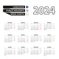 Calendar 2024 in Finnish language, week starts on Monday