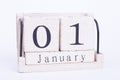 Calendar first of January isolate