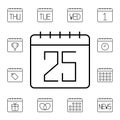 Calendar, 25 flat vector icon in calendar pack Royalty Free Stock Photo
