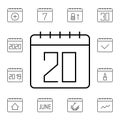 Calendar, 20 flat vector icon in calendar pack Royalty Free Stock Photo