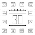 Calendar, 30 flat vector icon in calendar pack Royalty Free Stock Photo