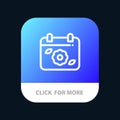 Calendar, Flower, Date, Spring Mobile App Button. Android and IOS Line Version Royalty Free Stock Photo