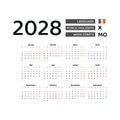 Calendar 2028 French language with Chad public holidays.