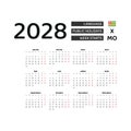 Calendar 2028 French language with Togo public holidays.