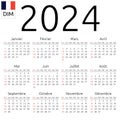 Calendar 2024, French, Sunday