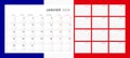 Calendar 2024 in French. Wall quarterly calendar for 2024 in a classic minimalist style. Week starts on Monday. Set of 12 months. Royalty Free Stock Photo
