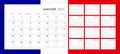 Calendar 2025 in French. Wall quarterly calendar for 2024 in a classic minimalist style. Week starts on Monday. Set of 12 months.