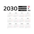 Calendar 2030 German language with Austria public holidays.