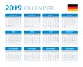 Calendar 2019 - German Version Royalty Free Stock Photo