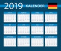 Calendar 2019 - German Version Royalty Free Stock Photo