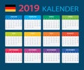 Calendar 2019 - German Version Royalty Free Stock Photo