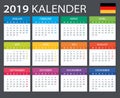 Calendar 2019 - Gerrman version Royalty Free Stock Photo
