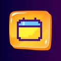 Calendar glossy ui button with pixelated color icon