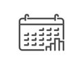 Calendar graph line icon. Column chart sign. Vector