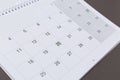 Calendar on gray paper background