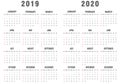 2019-2020 Calendar Gray and White