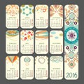 Calendar 2016 Royalty Free Stock Photo
