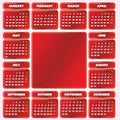 Calendar grid of 2010 year. Royalty Free Stock Photo