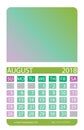Calendar grid. August.