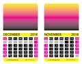 Calendar grid.December. November