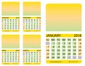 Calendar grid. January. February. March. April