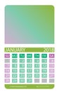 Calendar grid. January