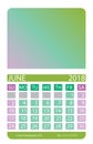 Calendar grid. June.