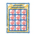calendar grid list icon doodle illustration