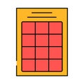 calendar grid list icon color illustration