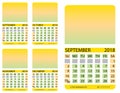 Calendar grid.September. October. November. December