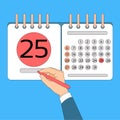 Calendar Hand Hold Pen 25 Last Financial Statements Date