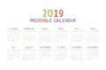 Calendar 2019 with happy children Royalty Free Stock Photo