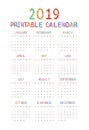 Calendar 2019 with happy children Royalty Free Stock Photo